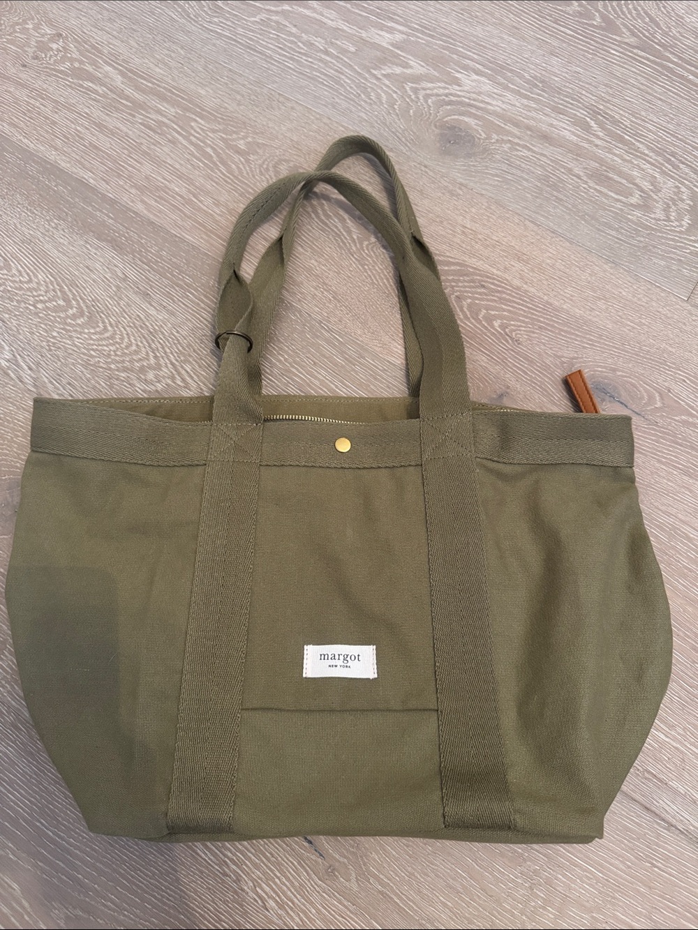 margot Olive Canvas Duffel Tote in Army Green
